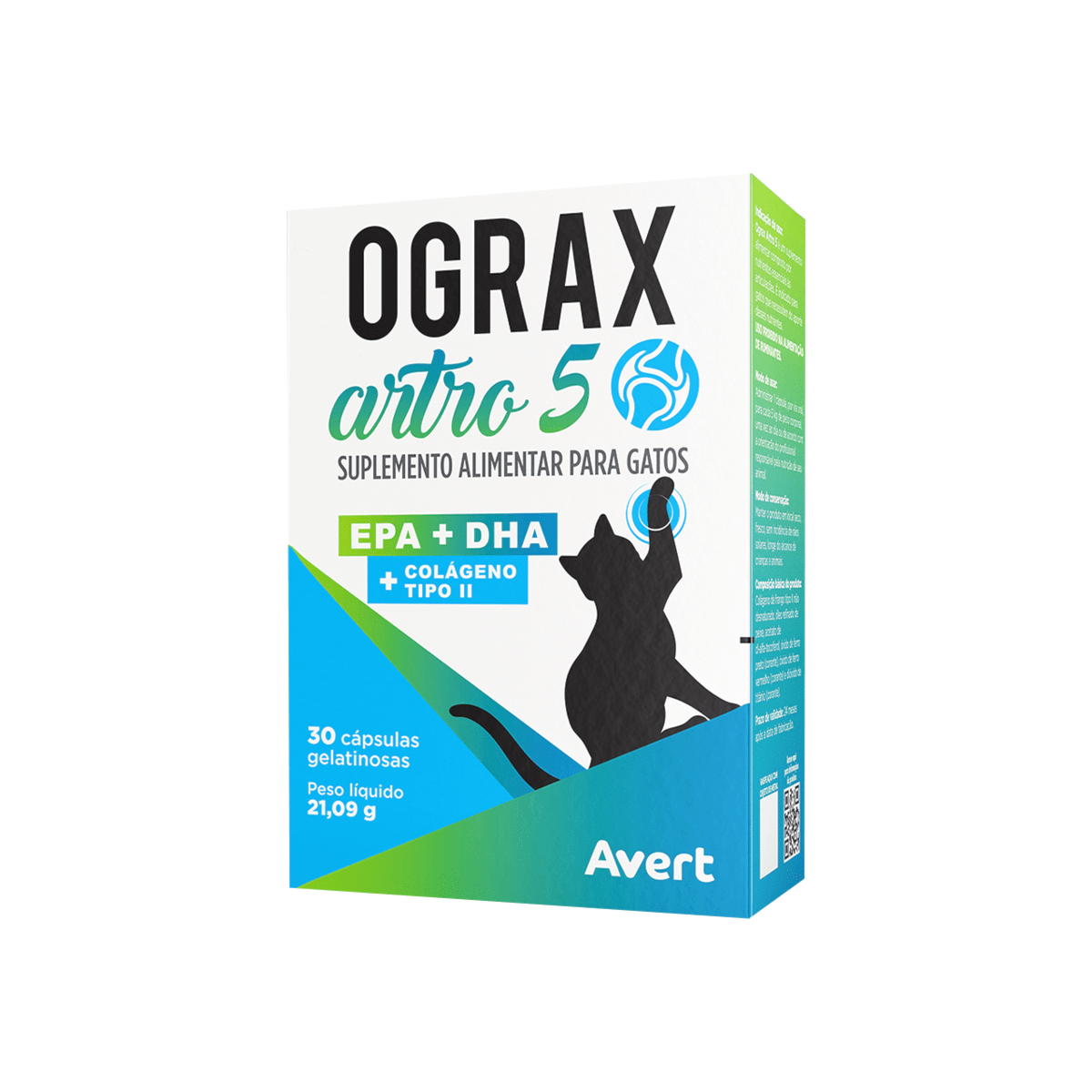 Suplemento Alimentar Avert Ograx Artro 5 para Gatos