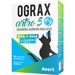 Suplemento Alimentar Avert Ograx Artro 5 para Gatos