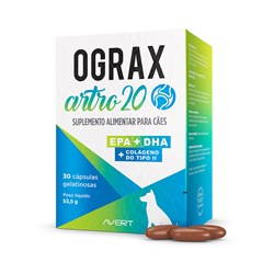 Suplemento Avert Ograx Artro 20 para Cães 30 Cápsulas