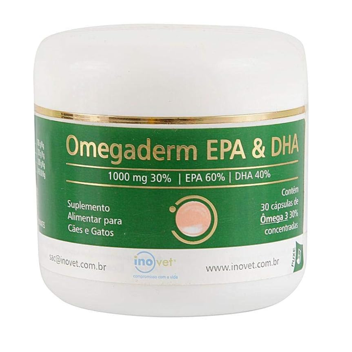 Suplemento Omegaderm 30% 500mg EPA + DHA – 30 Cápsulas