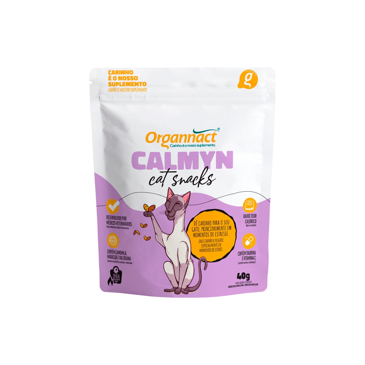 Suplemento Organnact Calmyn Cat Snacks para Gatos