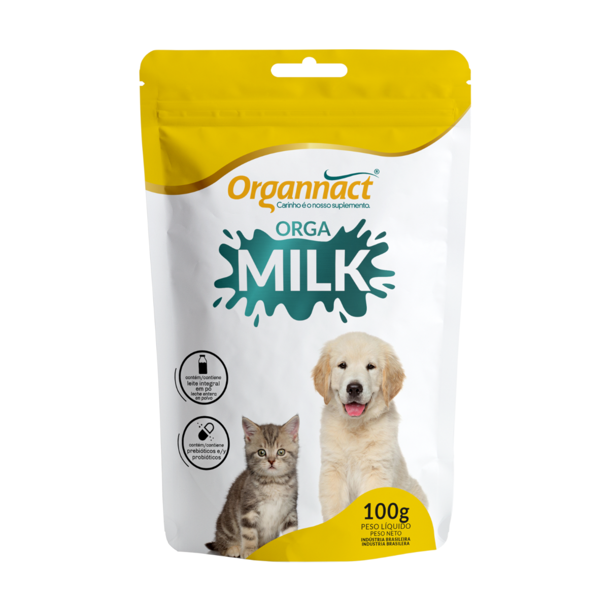 Suplemento Organnact Orgamilk para Cães e Gatos Filhotes