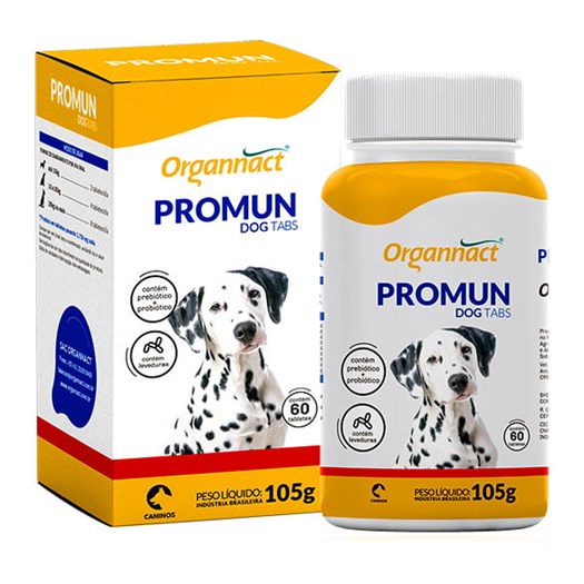 Suplemento Organnact Promun Dog Tabs 105g com 60 Tabletes