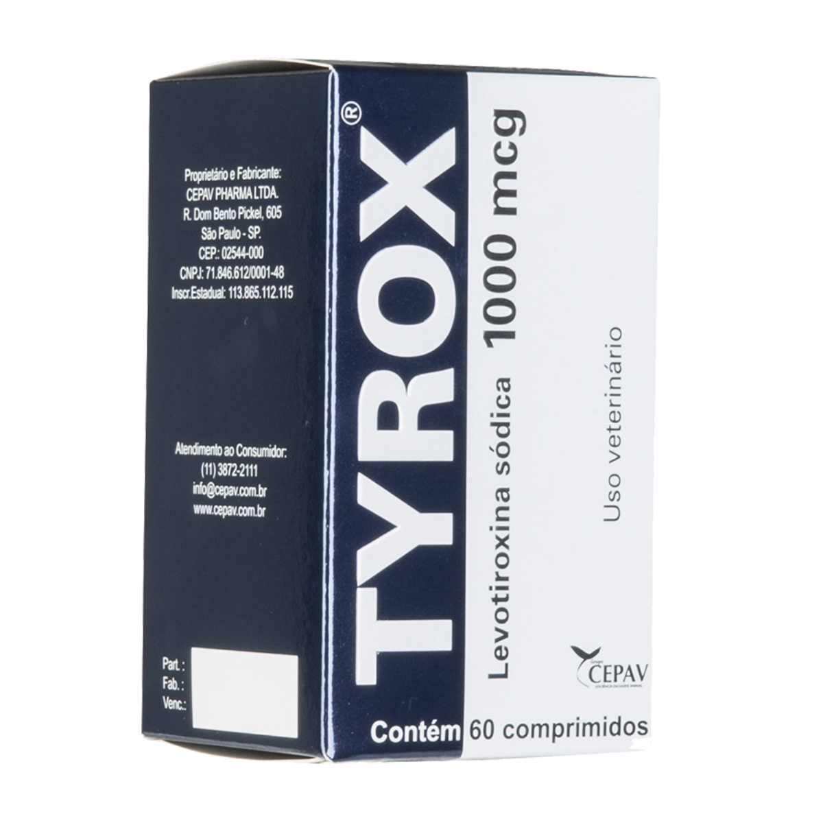 Suplemento Tyrox 1000mcg – 60 Comprimidos