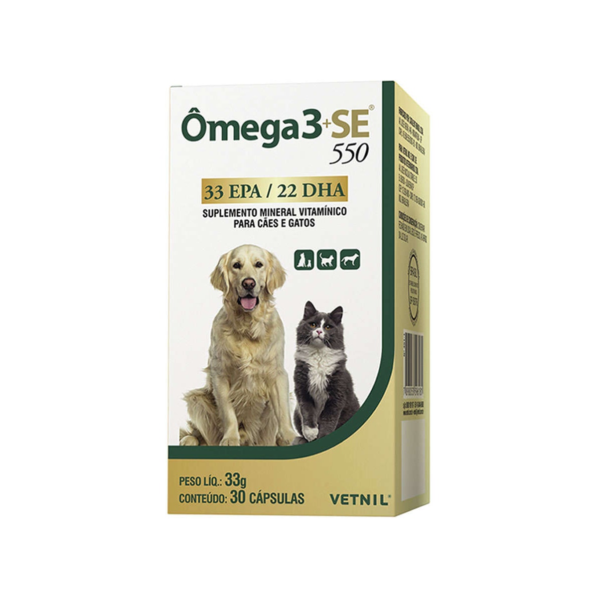 Suplemento Vetnil Ômega 3 SE 550 para Cães e Gatos