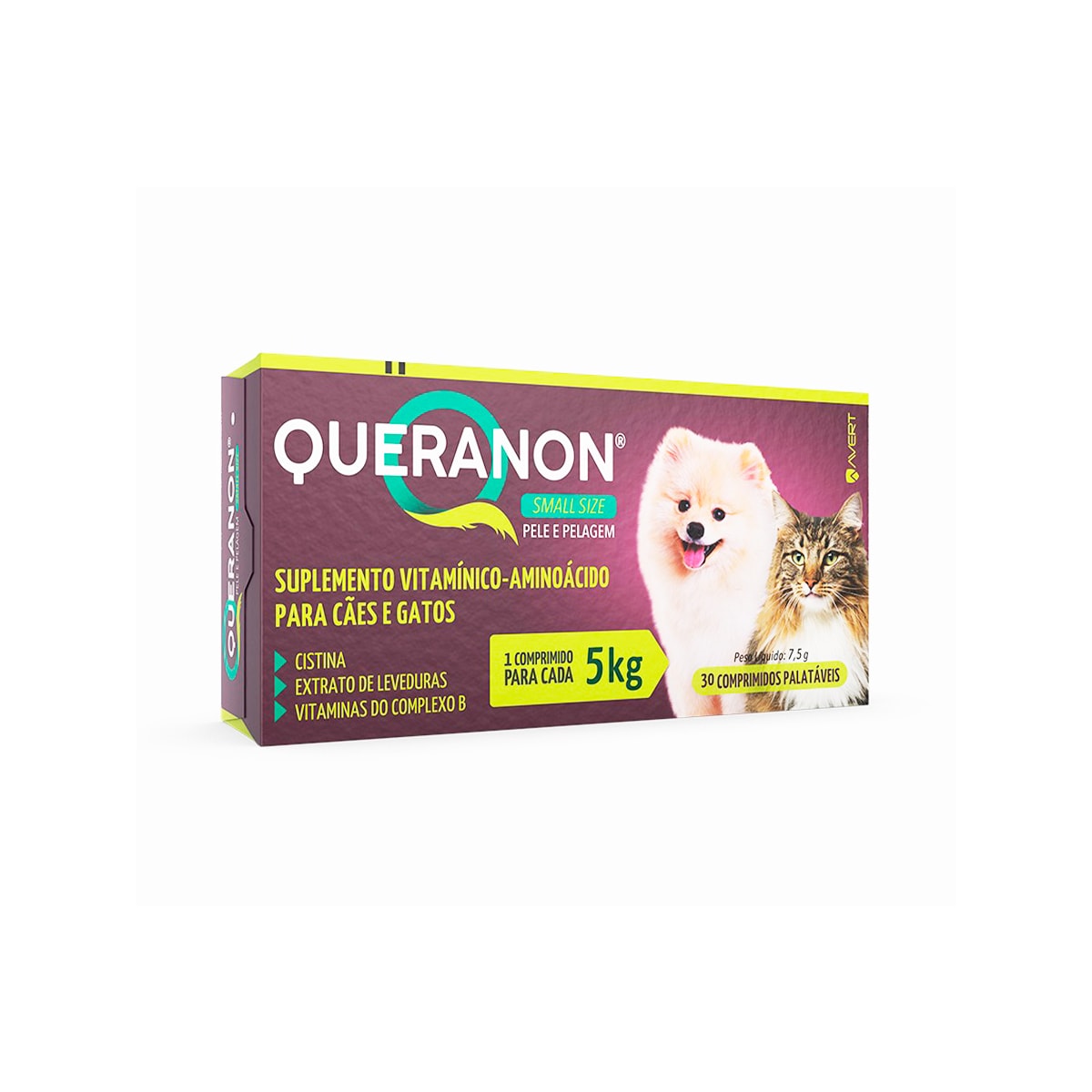 Suplemento Vitamínico-Aminoácido Avert Queranon para Cães e Gatos de 5 Kg