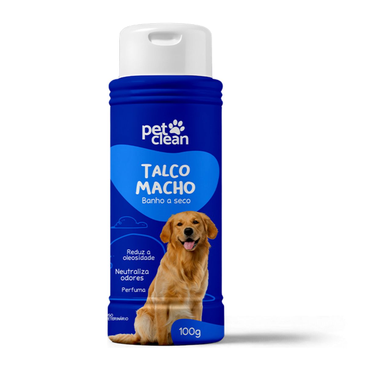 Talco Banho a Seco Pet Clean Macho 100g