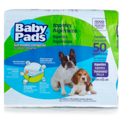 Tapete Higiênico Baby Pads 65×60 cm – 50 Unidades