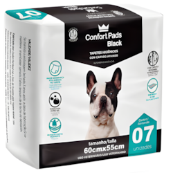 Tapete Higiênico Confort Pads Black 60x55cm 7 Unidades