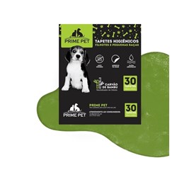 Tapete Higiênico Prime Pet com Carvão de Bambu 60X60cm para Filhotes de Raças Pequenas com 30 Unidades