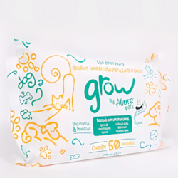 Toalhas Umedecidas Grow By Allure Pets 50 Unidades Cor Branco