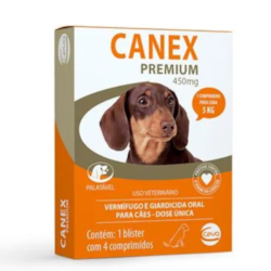 Vermífugo Canex Premium 450mg Cães 4 comprimidos