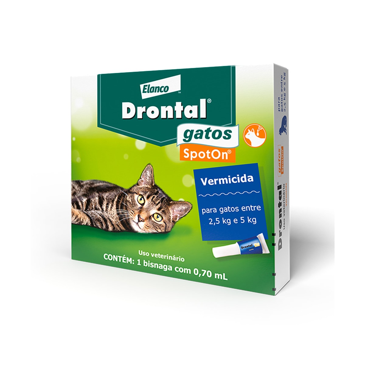 Vermífugo Drontal SpotOn para Gatos de 2,5 Kg a 5 Kg