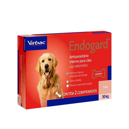 Vermífugo Endogard Cães até 30kg Com 2 comprimidos