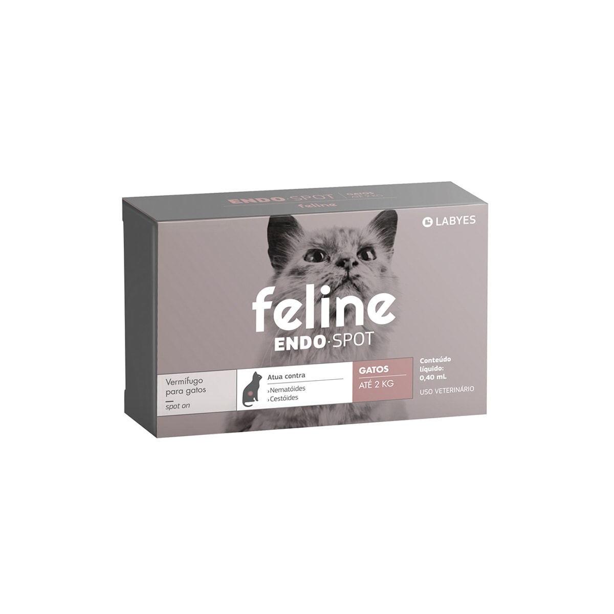 Vermífugo Labyes Feline Endospot para Gatos de até 2kg