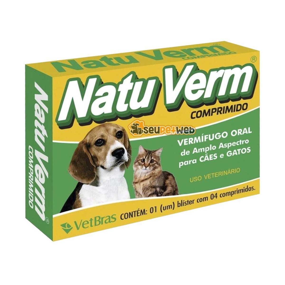 Vermífugo Natu Verm com 4 Comprimidos