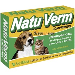 Vermífugo Natu Verm com 4 Comprimidos