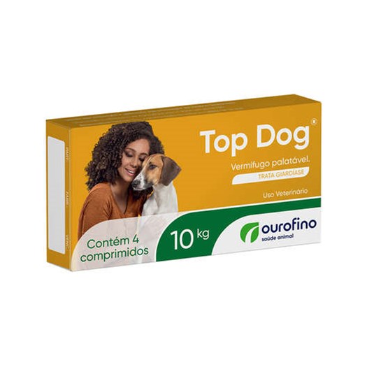 Vermífugo Top Dog para Cães de Até 10Kg com 4 Comprimidos