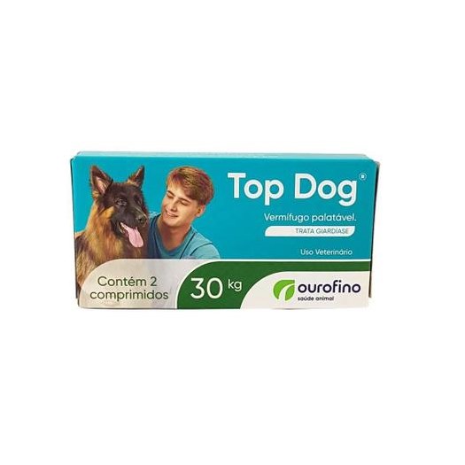 Vermífugo Top Dog para Cães de Até 30Kg com 2 Comprimidos