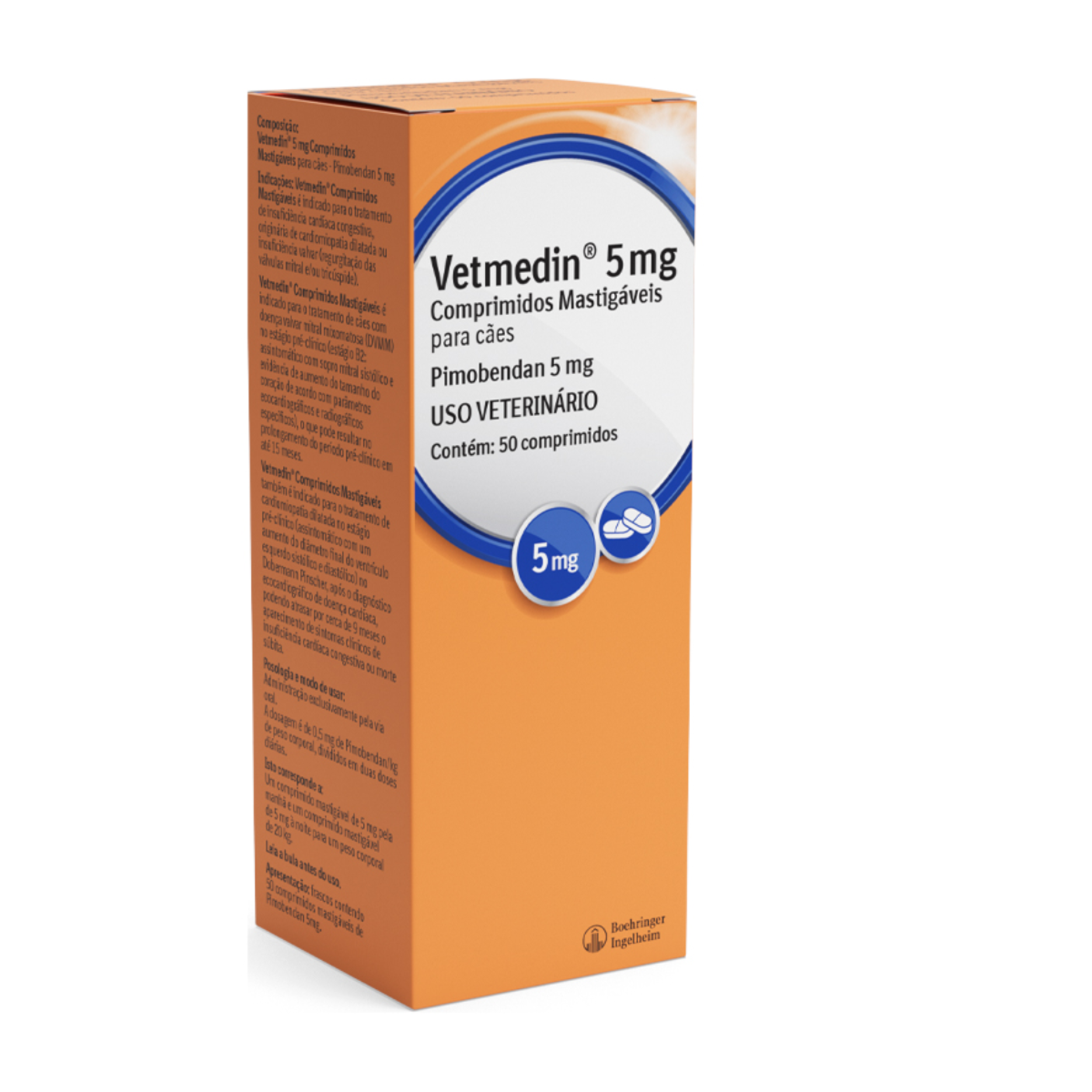 VETMEDIN (5MG)(50 COMPRIMIDOS)